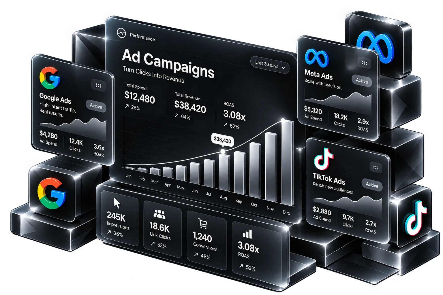 Paid advertising illustration